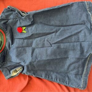 Gucci Denim Dress with Red and Green Accents